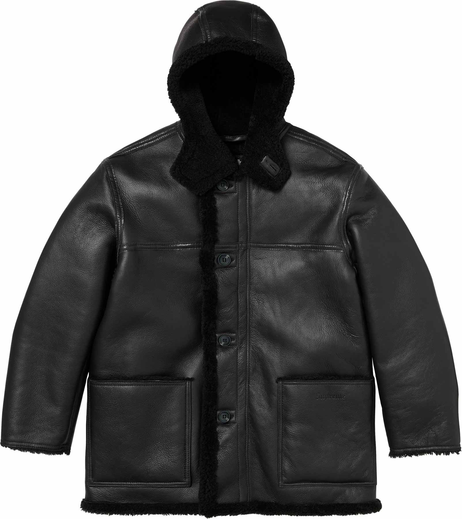 Supreme®/Schott® Hooded Shearling Coat view 7